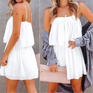Luella Ruffle Romper - White